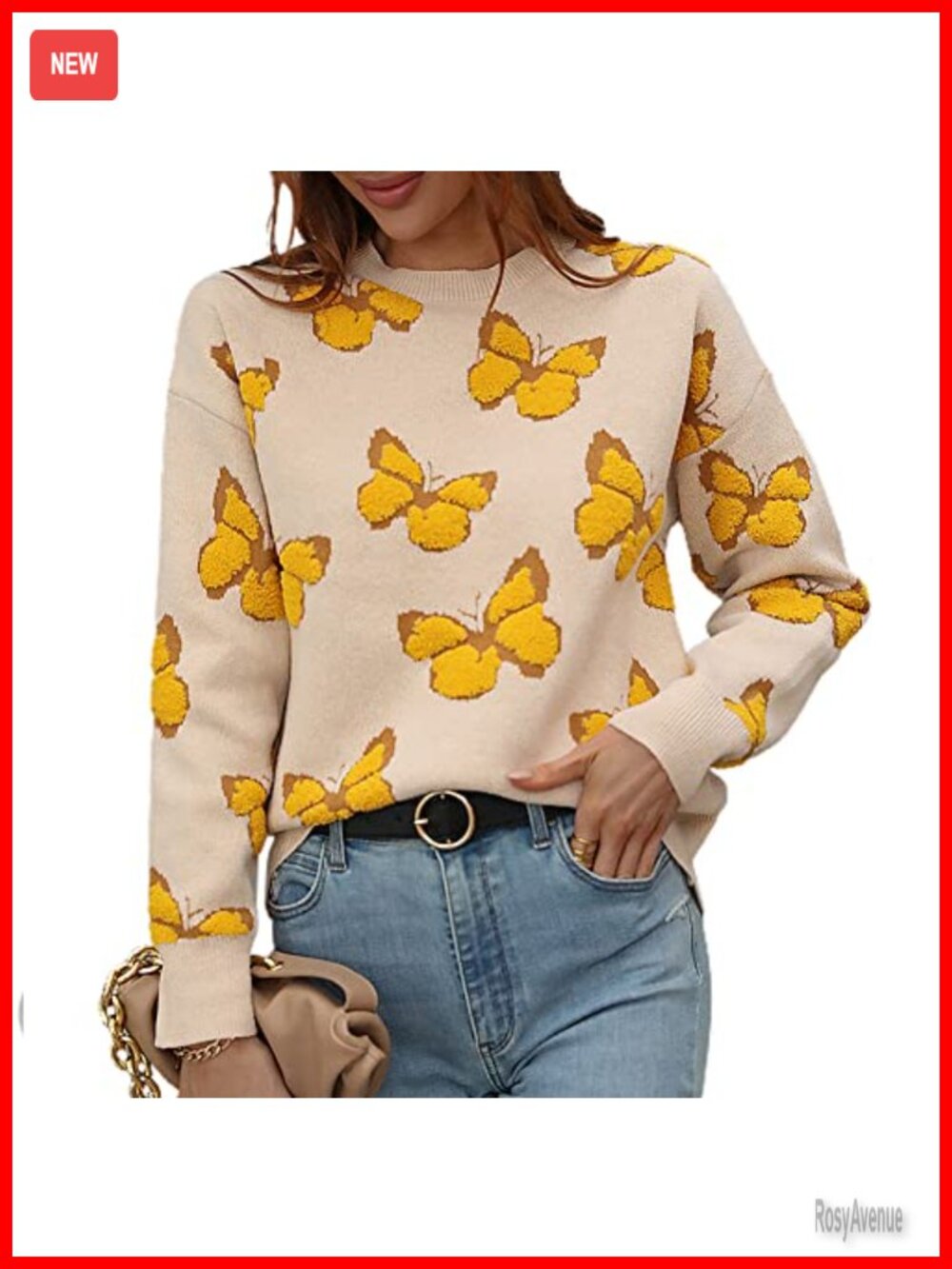 Women's Leopard Print Knitted Pullover Sweater Long Sleeve Crew Neck Jumper